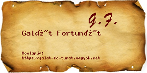 Galát Fortunát névjegykártya